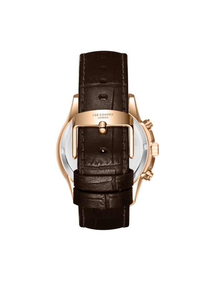 Lee Cooper ساعة متعددة الوظائف للرجال من الجلد LC08239.472 - 32 مم - Image 3